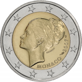 grace kelly 2 eurové minca z monaka