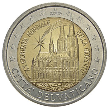  20. Svetový deň mládeže - minca z vatikánu